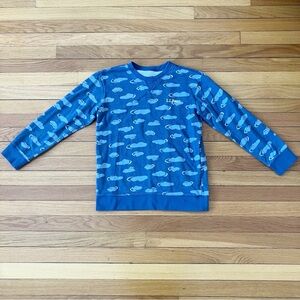 L.L. Bean Blue Clouds Cotton Weather Spring Lightweight Sweatshirt Medium 10-12